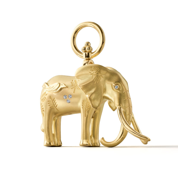 18K Large Tembo Elephant Pendant