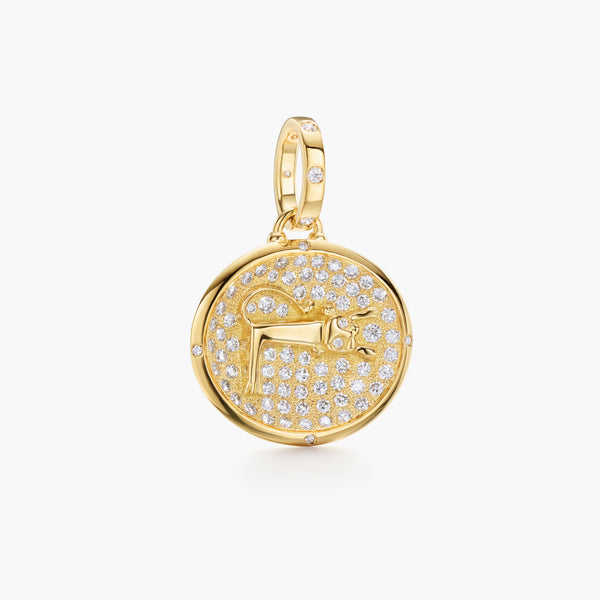 18K Diamond Lion Pendant