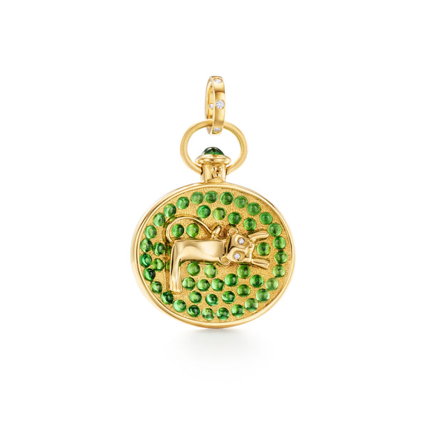 18K Tsavorite Lion Pendant