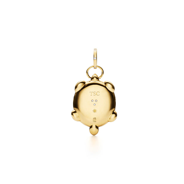 18K Emerald Pavé Turtle Locket