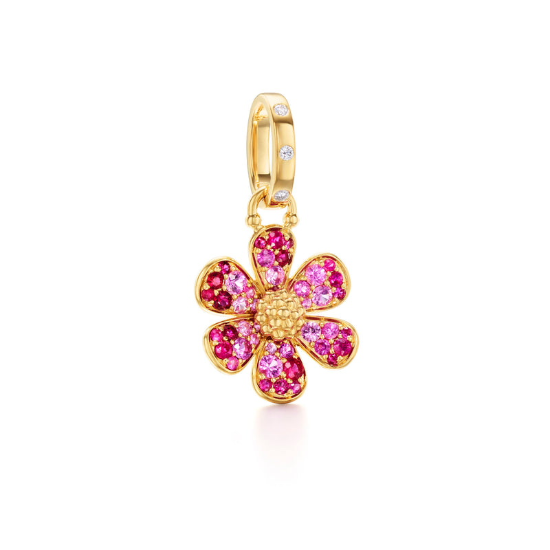 18K Flower Power Ruby Pendant