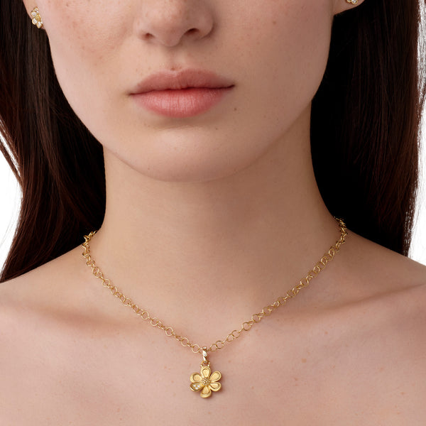 18K Golden Flower Pendant