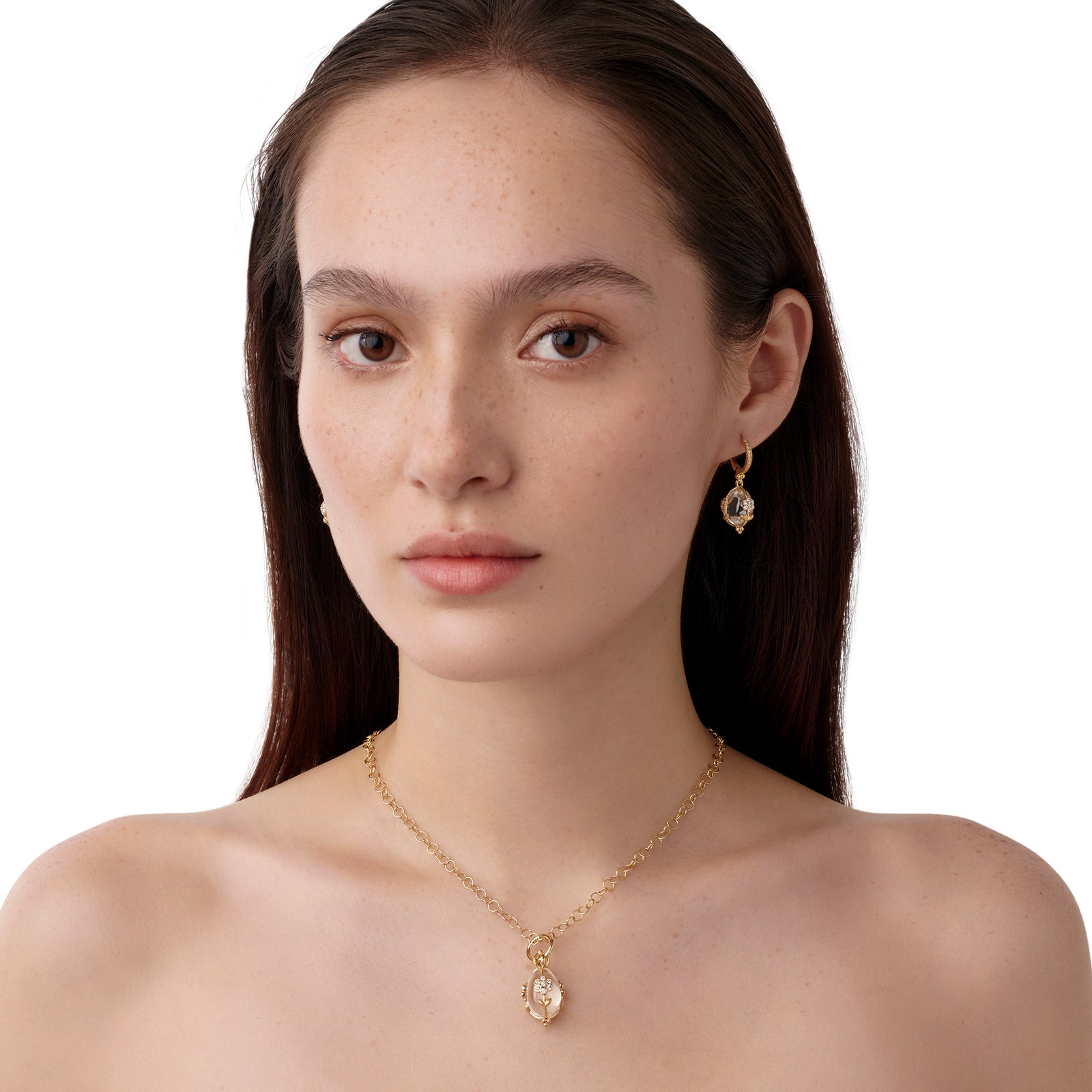 18K Diamond Fiori Rock Crystal Amulet – Temple St. Clair