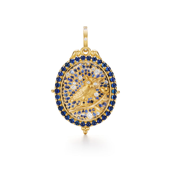 18K Blue Sapphire Nocturne Owl Locket