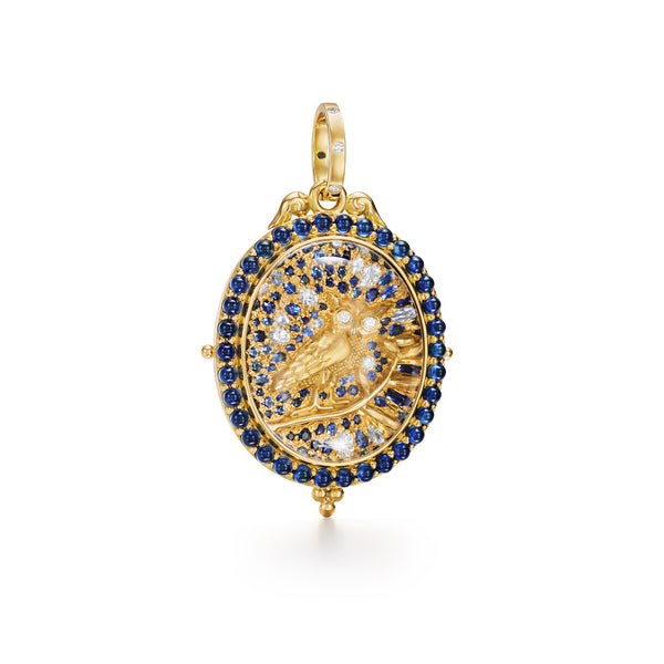 18K Blue Sapphire Nocturne Owl Locket