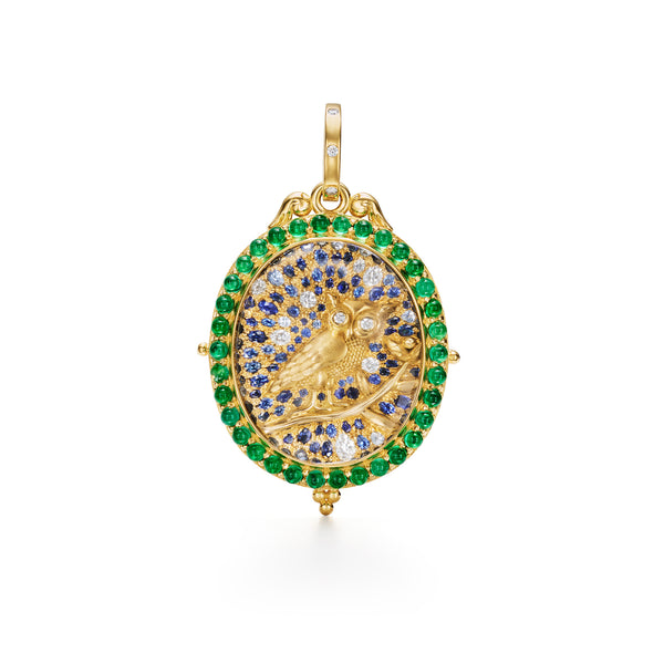 18K Emerald Nocturne Owl Locket
