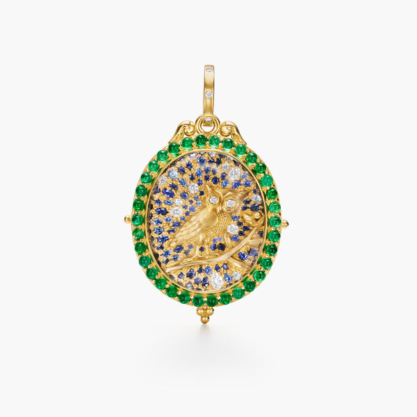 18K Emerald Nocturne Owl Locket