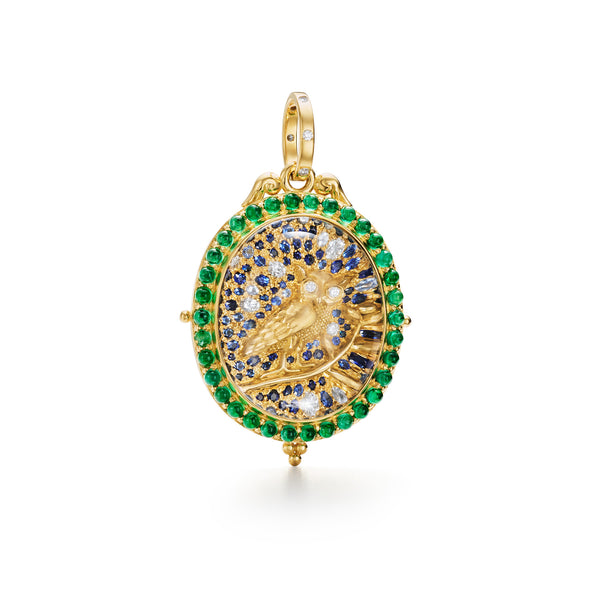 18K Emerald Nocturne Owl Locket