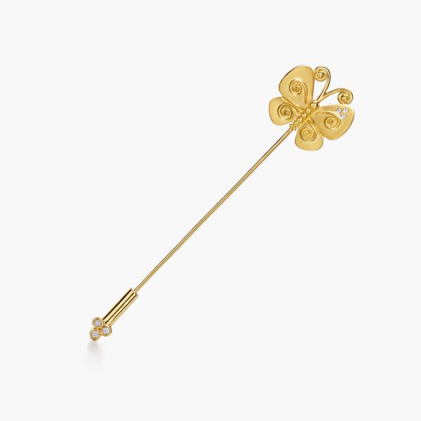 18K Golden Butterfly Pin