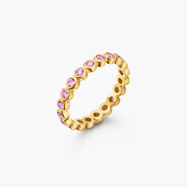 18K Pink Sapphire Eternity Ring