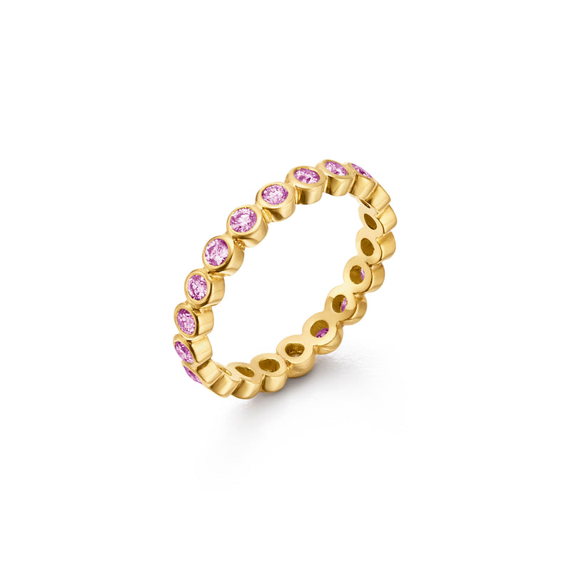 18K Pink Sapphire Eternity Ring