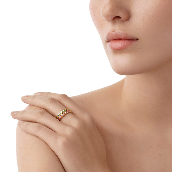 18K Pink Sapphire Eternity Ring