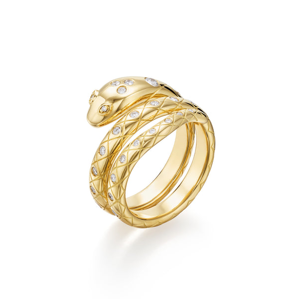 18K Diamond Delphi Serpent Ring
