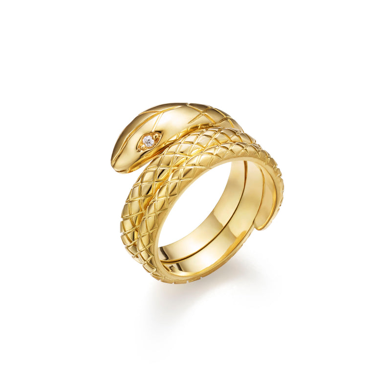 18K Double Serpent Ring