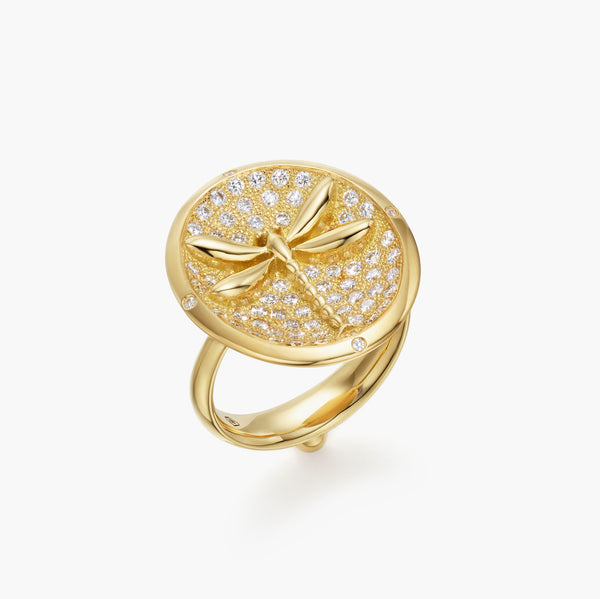 18K Pavé Dragonfly Ring