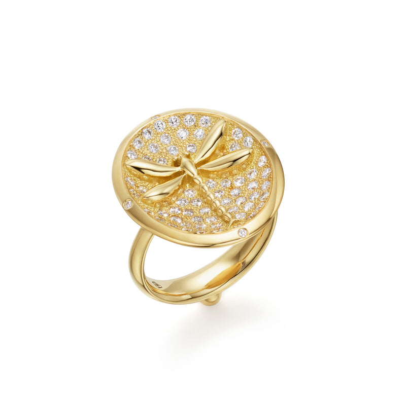 18K Pavé Dragonfly Ring