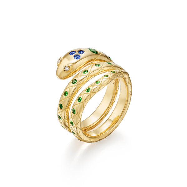 18K Tsavorite Delphi Serpent Ring