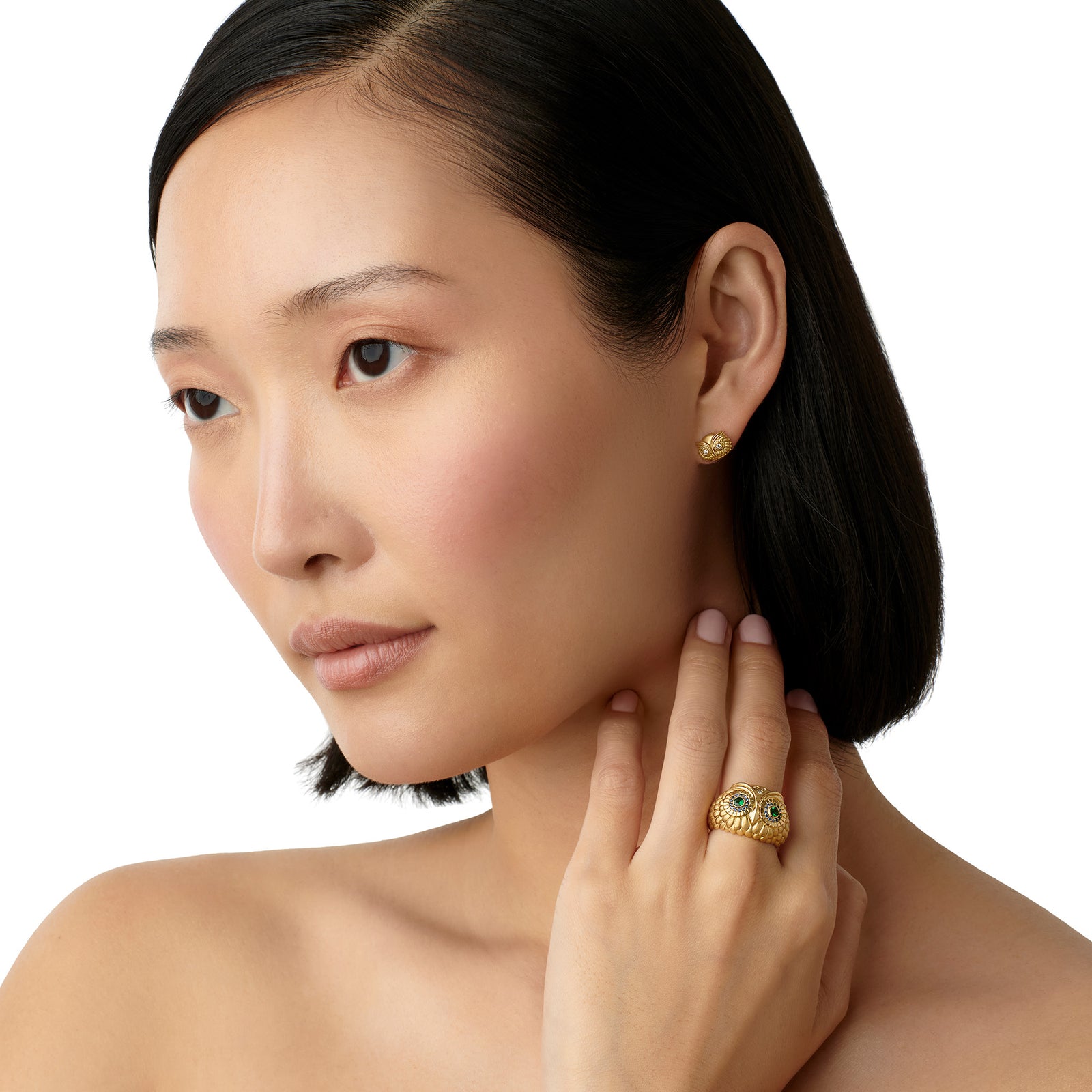 owl様 イヤリング 18K Athena Owl Ring – Temple St. Clair