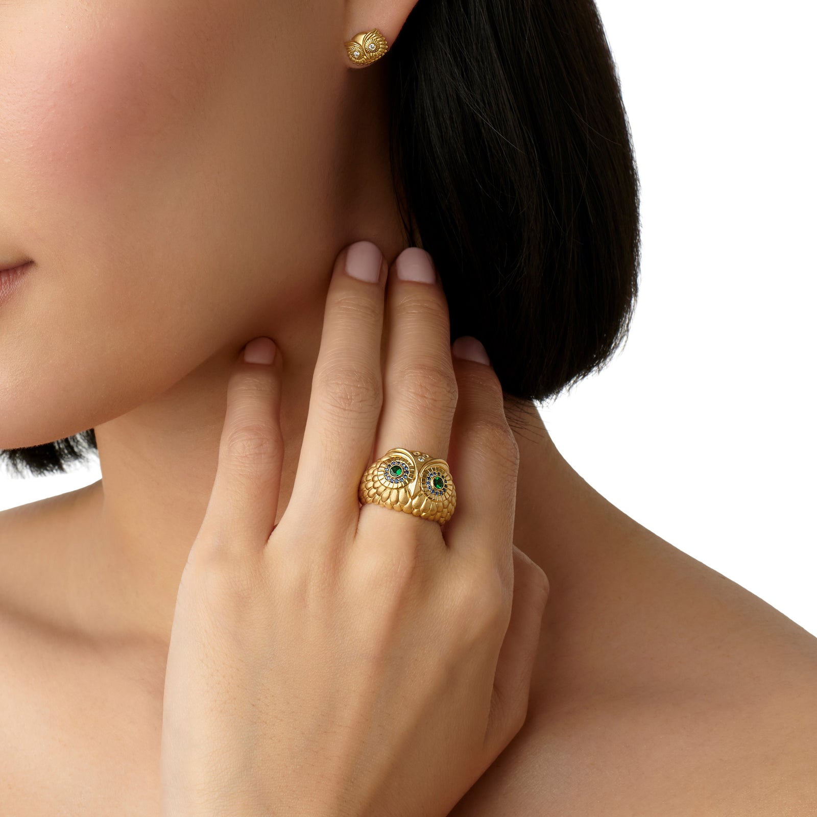 18K Athena Owl Ring – Temple St. Clair