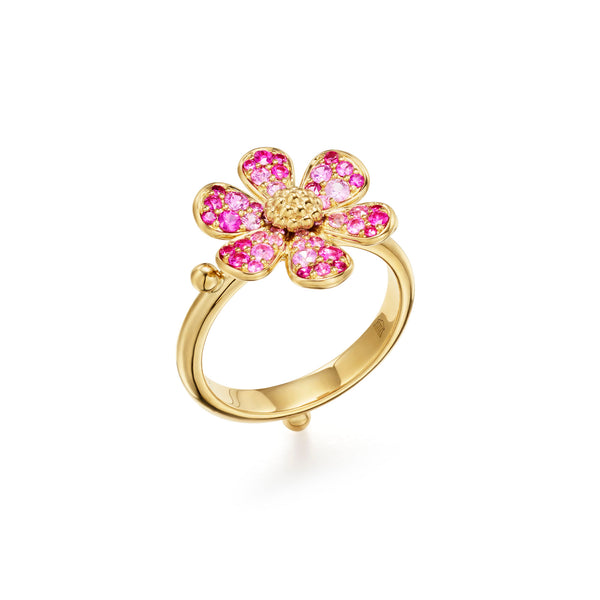 18K Flower Power Ruby Ring