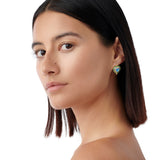 18K Emerald Pavé Heart Earrings