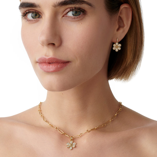 18K Snow Flower Earrings