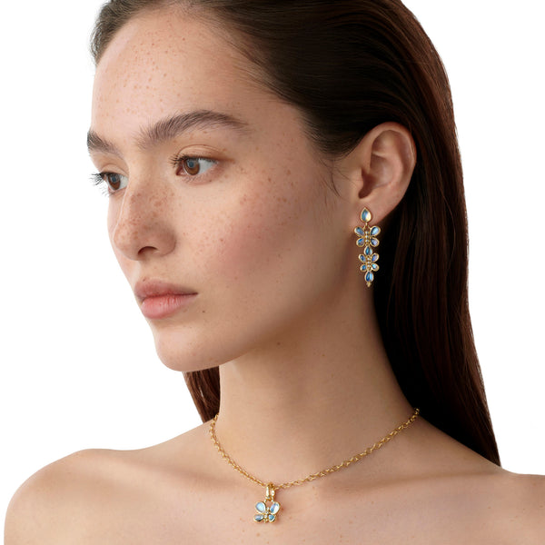 18K Luna Flutter Drop Earrings