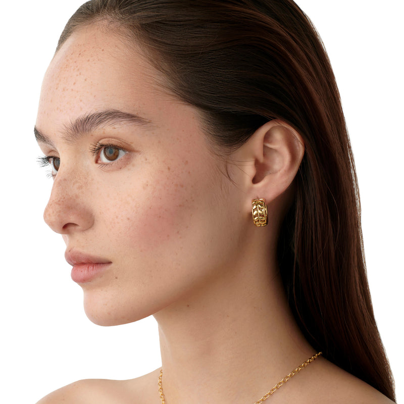 18K Golden Vine Hoops