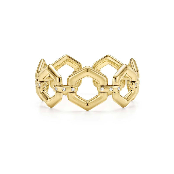 18K Beehive Link Bracelet