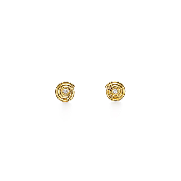 18K Spiral Diamond Earrings