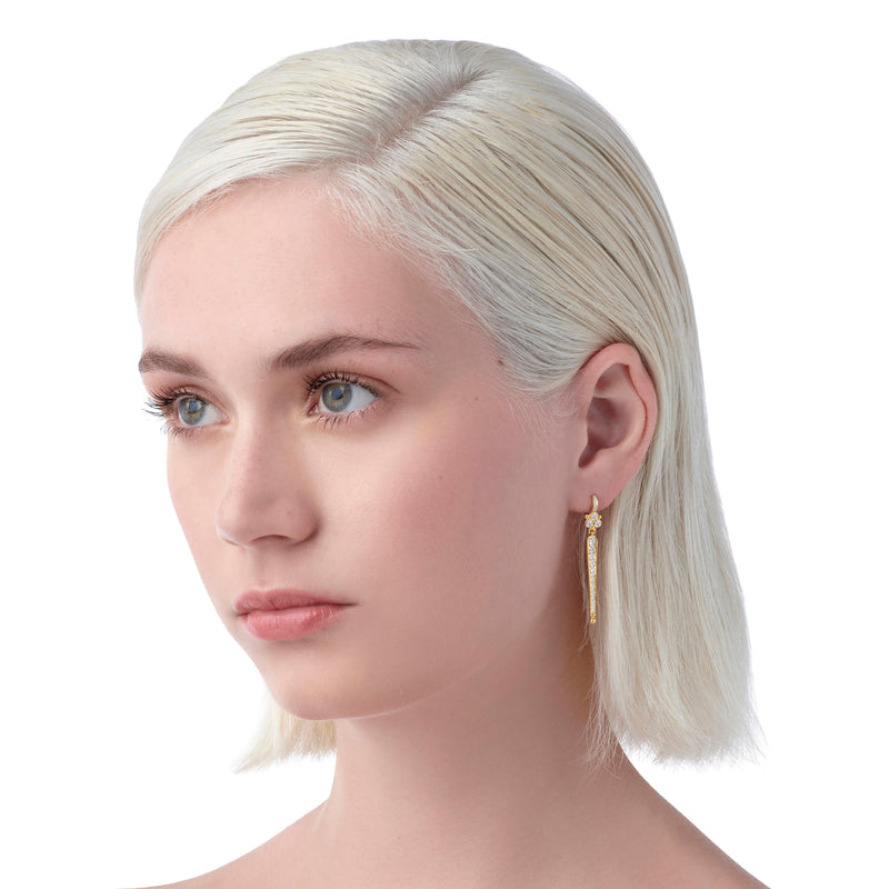 18k Diamond Baton Earrings