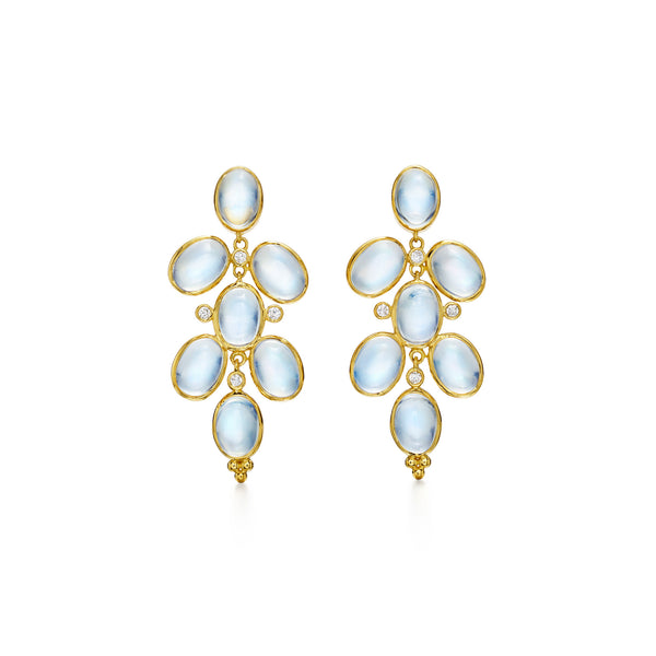 18K Blue Moonstone Drop Earrings