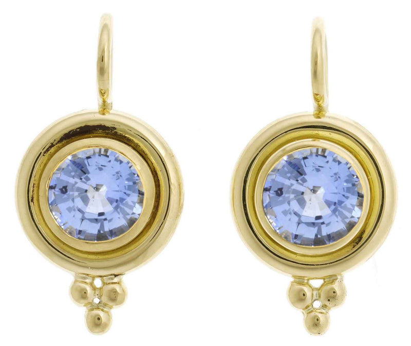 18K The Classic Blue Sapphire Faceted Earrings