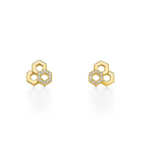 18K Honeycomb Earrings