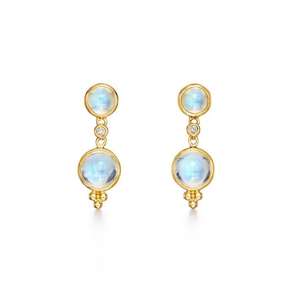 18K Moon Drop Earrings