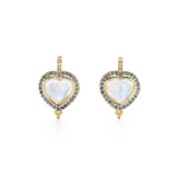 18K Sapphire Pavé Heart Earrings