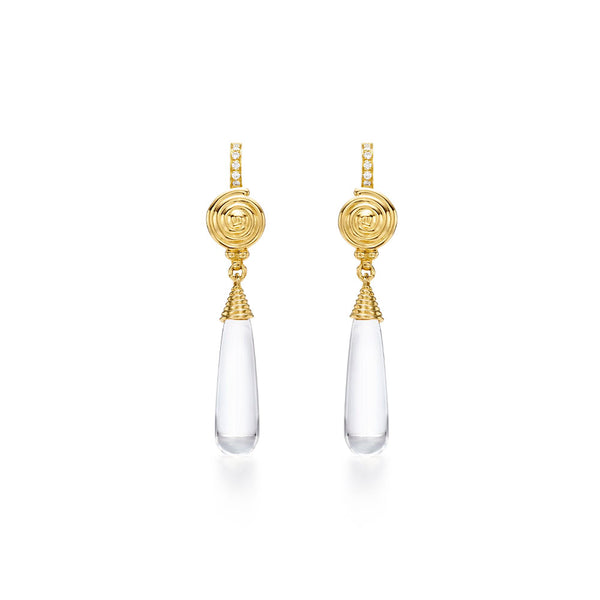 18K Spiral Amulet Drop Earrings