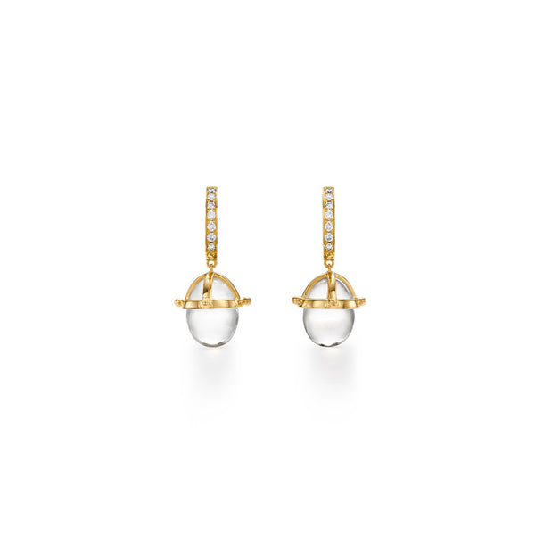 18K Granulated Amulet Drop Earrings