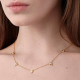 18K Five Diamond Temple Necklace