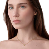 18K Single Diamond Temple Necklace