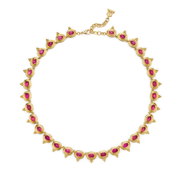 18K Pink Tourmaline Temple Necklace