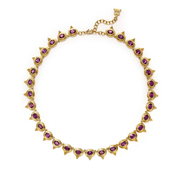 18K Purple Garnet Temple Necklace
