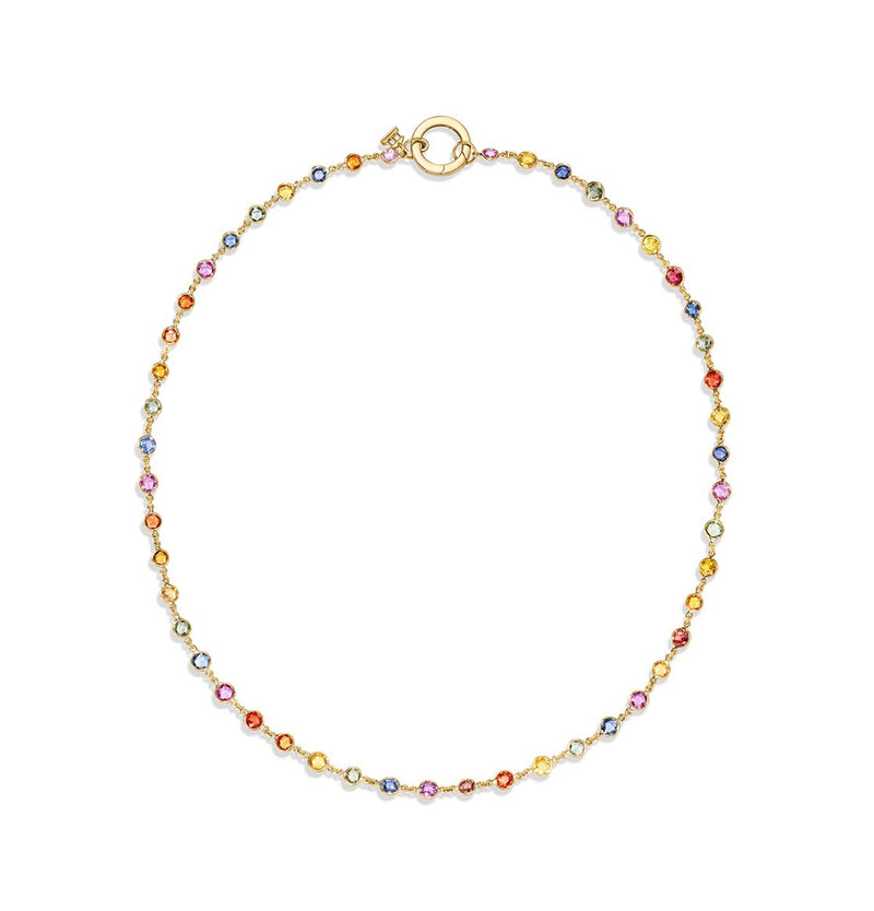 18K Rainbow Sapphire Chain