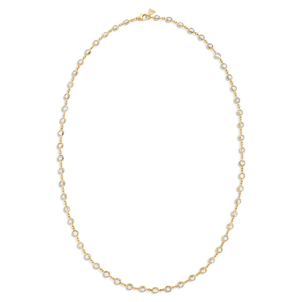 18K White Sapphire Link Necklace