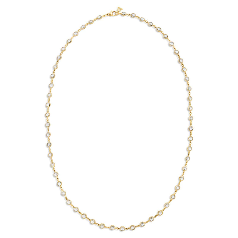 18K White Sapphire Link Necklace