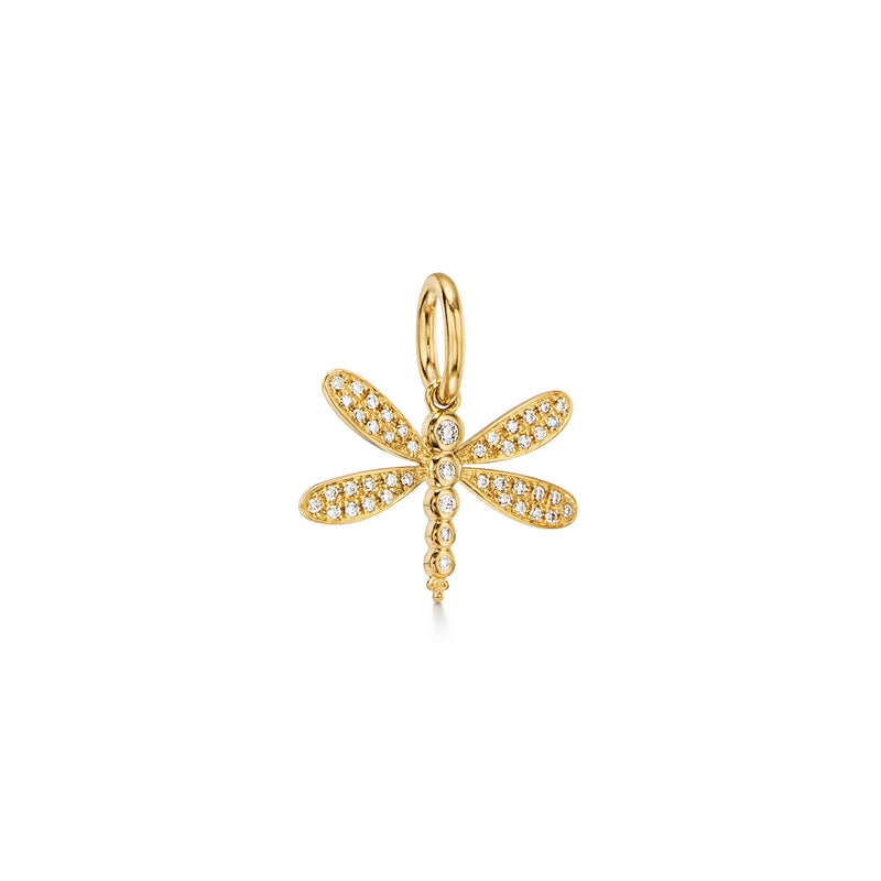 18kt white gold Dragonfly diamond necklace