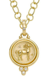 18K Horse Coin Pendant