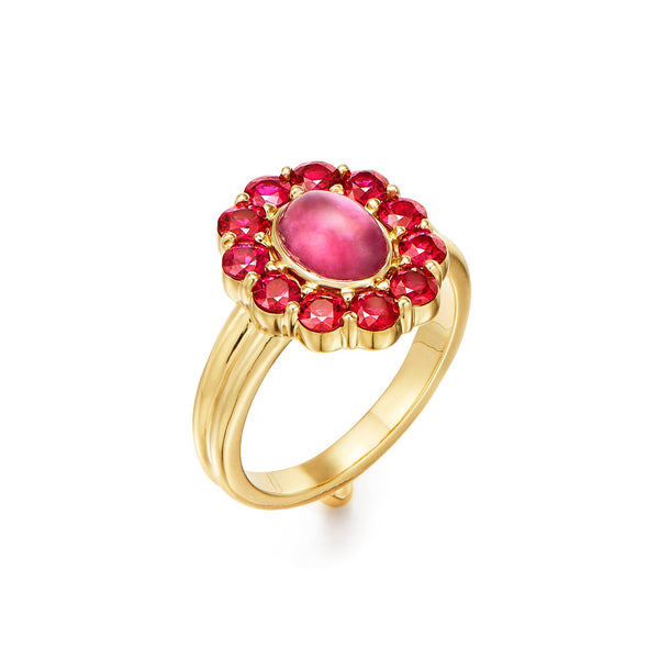 18K Pink Tourmaline Color Theory Ring