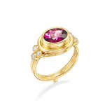 18K Purple Garnet Temple Ring