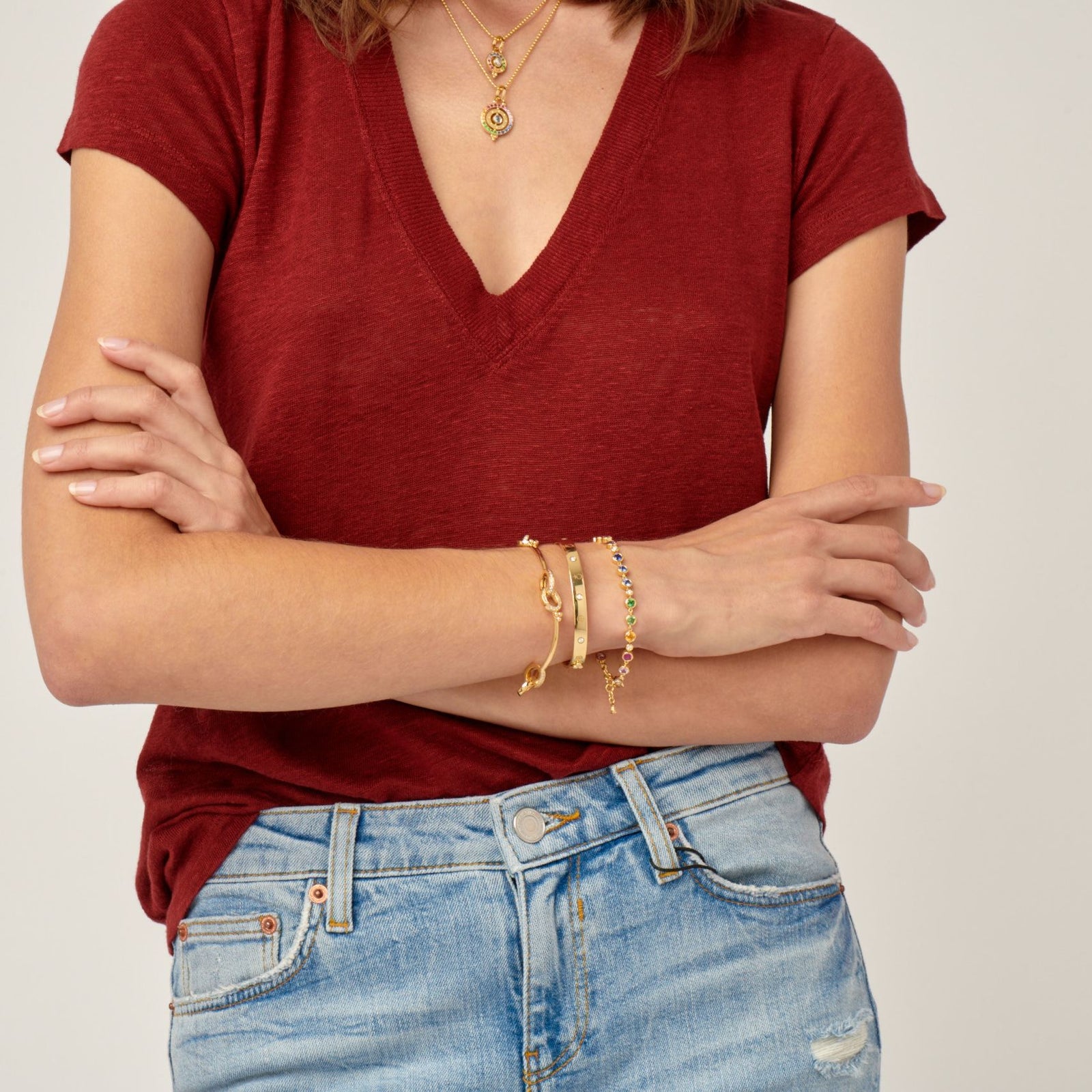 18K Rainbow Link Bracelet – Temple St. Clair
